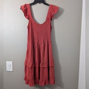 Leani Red Tiered Ruffle Dress Mini Dress